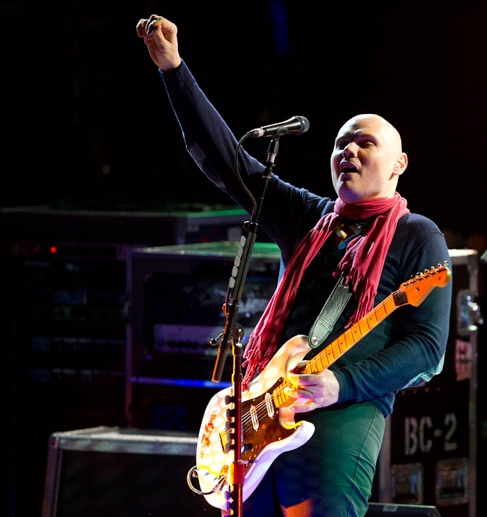 SMASHING PUMPKINS performs at The Boulevard Pool at The Cosmopolitan of Las Vegas in Las Vegas, NV on October 8, 2011