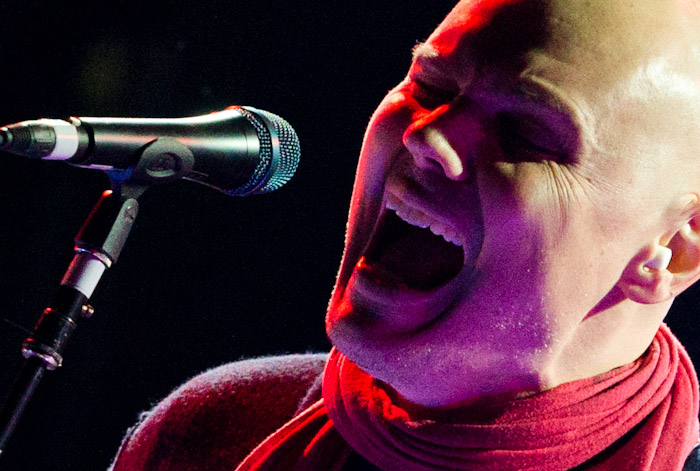 SMASHING PUMPKINS performs at The Boulevard Pool at The Cosmopolitan of Las Vegas in Las Vegas, NV on October 8, 2011